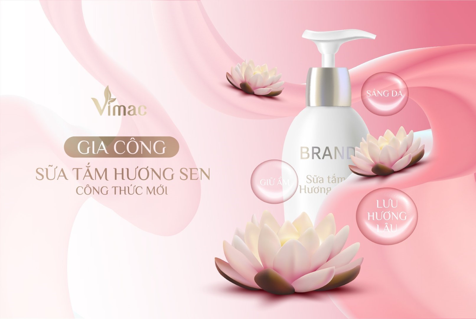 Gia công sữa tắm hương sen 1